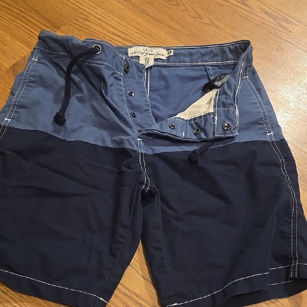 H&M Blue Swim Board Shorts with Two-Tone Design